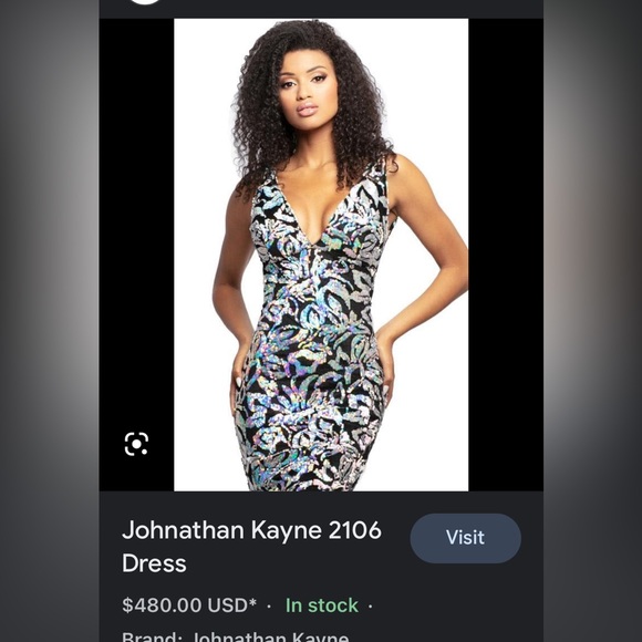 Jonathan Kayne Dresses & Skirts - Jonathan Kayne V Neck Iridescent Sequin Embellished Prom Dress Size 6